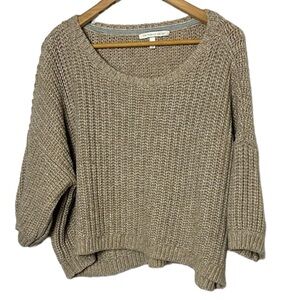 VICTORIA’S SECRET Cozy Beige tan scoop neck heavy Knit Sweater size SMALL